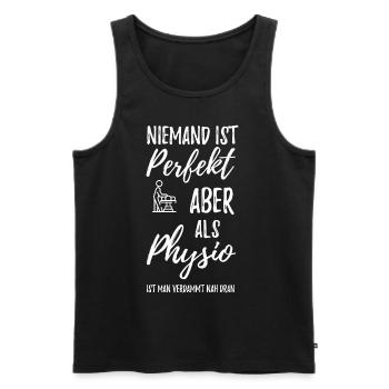 Physiotherapeut Humorvoll Geschenk Spruch Lustig - Männer Premium Bio Tank Top - Schwarz - Vorne - Michal (187cm)