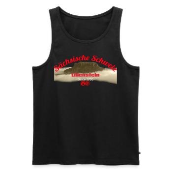 Sächsiche Schweiz - Lilienstein - Männer Premium Bio Tank Top - Schwarz - Vorne - Michal (187cm)