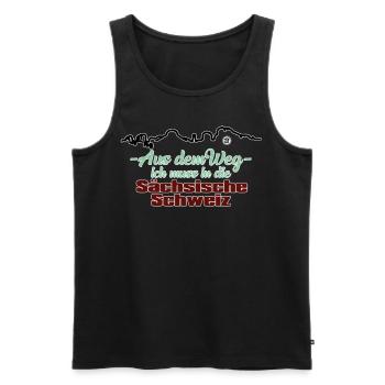 Aus dem Weg ich muss in die Sächsische Schweiz - Männer Premium Bio Tank Top - Schwarz - Vorne - Michal (187cm)