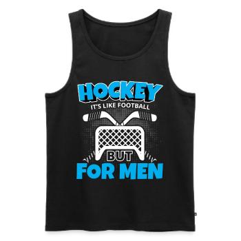 Hockey sur glace bâton de hockey sur glace rondelle d'hiver - Débardeur bio Premium Homme - noir - Devant - AI Model Male 178 light (178cm)