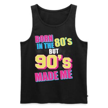90s 90s costume 90s fashion 90s party - Débardeur bio Premium Homme - noir - Devant - AI Model Male 178 light (178cm)