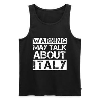 Cadeau d'Italie drôle de dicton italien - Débardeur bio Premium Homme - noir - Devant - Michal (187cm)