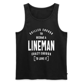 Chemise de monteur de lignes - Débardeur bio Premium Homme - noir - Devant - AI Model Male 178 light (178cm)