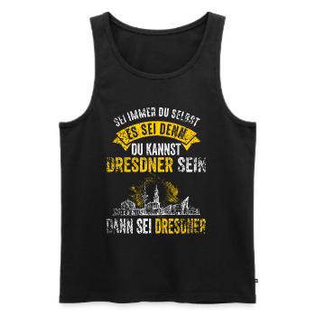 Dresden Skyline Dresdener Sachse Lustig - Männer Premium Bio Tank Top - Schwarz - Vorne - AI Model Male 178 light (178cm)