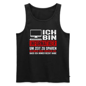 Informatiker IT Experte Informatik Informatik Lust - Männer Premium Bio Tank Top - Schwarz - Vorne - AI Model Male 178 light (178cm)