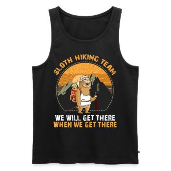 Sloth Hiking Team - Men's Premium Organic Tank Top - black - Front - Michal (187cm)
