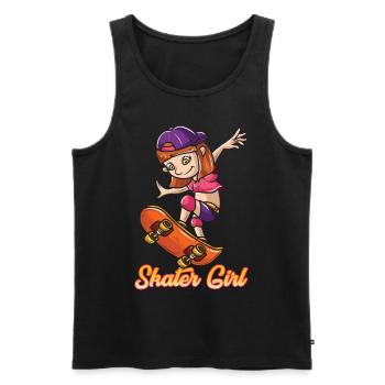 Skater Fille Skateboard Skateboarder - Débardeur bio Premium Homme - noir - Devant - AI Model Male 178 light (178cm)