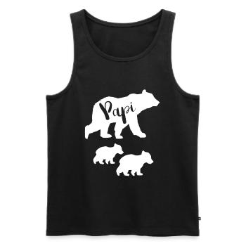 Shirt for Papi | Papi Bear Father's Day Gift - Men's Premium Organic Tank Top - black - Front - AI Model Male 178 light (178cm)