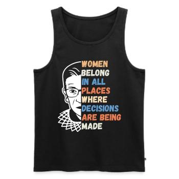 Women Belong In All Places Where Decisions - Débardeur bio Premium Homme - noir - Devant - AI Model Male 178 light (178cm)