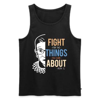 Fight For The Things You Care About RBG - Débardeur bio Premium Homme - noir - Devant - AI Model Male 178 light (178cm)