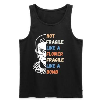 Nicht zerbrechlich wie eine Blume Zerbrechlich wie eine Bombe RBG - Männer Premium Bio Tank Top - Schwarz - Vorne - AI Model Male 178 light (178cm)