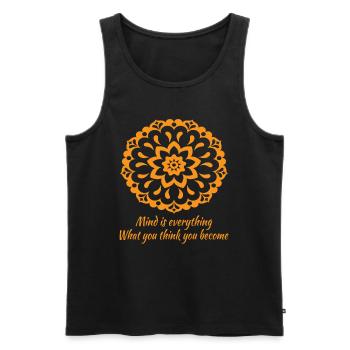 Qi Gong Chi Gong yoga gift mandala Buddha - Men's Premium Organic Tank Top - black - Front - AI Model Male 178 light (178cm)