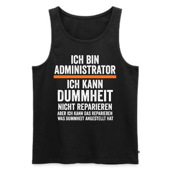 Admin Systemadministrator Lustige Sprüche - Männer Premium Bio Tank Top - Schwarz - Vorne - Michal (187cm)