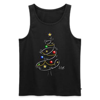 Sapin arbre de noël arbre de noël noël - Débardeur bio Premium Homme - noir - Devant - AI Model Male 178 light (178cm)