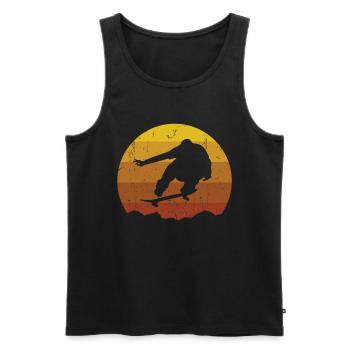 Planche à roulettes skateboarder skateboard - Débardeur bio Premium Homme - noir - Devant - AI Model Male 178 light (178cm)