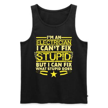 Im an Electrician I cant Fix Stupid - Men's Premium Organic Tank Top - black - Front - Michal (187cm)