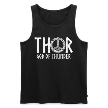 Nordic Gods Thor God of Thunder - Männer Premium Bio Tank Top - Schwarz - Vorne - AI Model Male 178 light (178cm)
