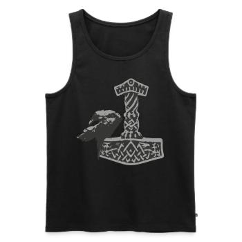 Thor Hammer Ravens Odin Midgard - Men's Premium Organic Tank Top - black - Front - AI Model Male 178 light (178cm)