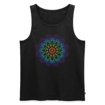 Qi Gong mandala qigong yoga Tai Chi - Men's Premium Organic Tank Top - black - Front - AI Model Male 178 light (178cm)