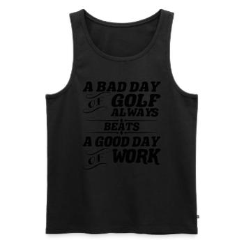 Funny golf sayings gift - Men's Premium Organic Tank Top - black - Front - AI Model Male 178 light (178cm)