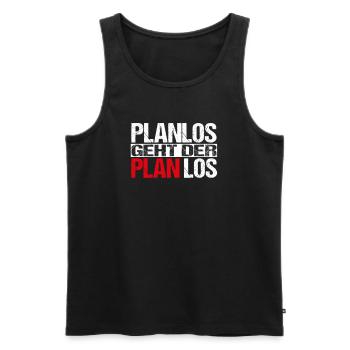 Planlos geht der Plan los - Männer Premium Bio Tank Top - Schwarz - Vorne - Michal (187cm)