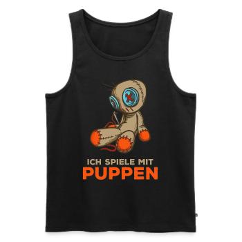 Ich spiele mit Puppen - Voodoo Puppe - Sarkasmus - Männer Premium Bio Tank Top - Schwarz - Vorne - AI Model Male 178 light (178cm)