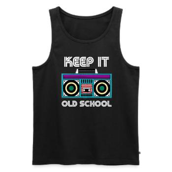 90er Jahre 90er Kostüm 90er party 90er Mode - Männer Premium Bio Tank Top - Schwarz - Vorne - Michal (187cm)