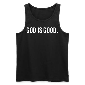 Gott ist gut christlich - Männer Premium Bio Tank Top - Schwarz - Vorne - Michal (187cm)