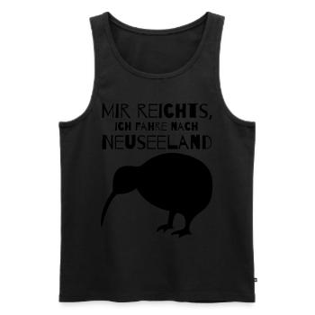 Mir reichts, ich fahre nach Neuseeland - Männer Premium Bio Tank Top - Schwarz - Vorne - Michal (187cm)