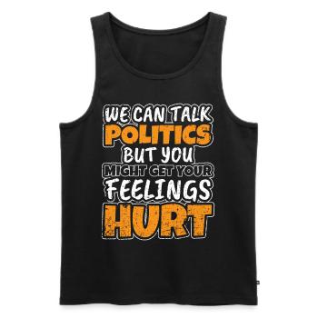 politics - Men's Premium Organic Tank Top - black - Front - AI Model Male 178 light (178cm)