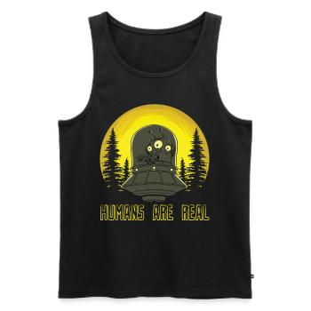 Cadeau drôle d'humanité extraterrestre UFO extraterrestre - Débardeur bio Premium Homme - noir - Devant - Michal (187cm)
