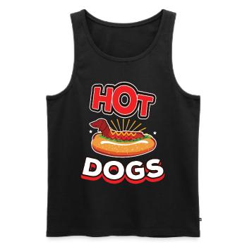 Saucisse graphique Hot Dogs Dog - Débardeur bio Premium Homme - noir - Devant - AI Model Male 178 light (178cm)
