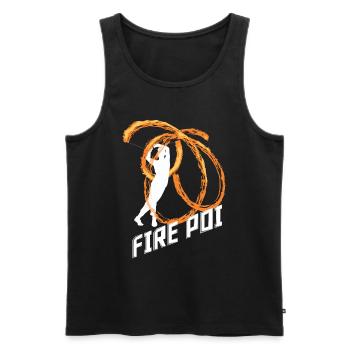 Fire Poi Firebender Artist Gift Fire - Men's Premium Organic Tank Top - black - Front - Michal (187cm)