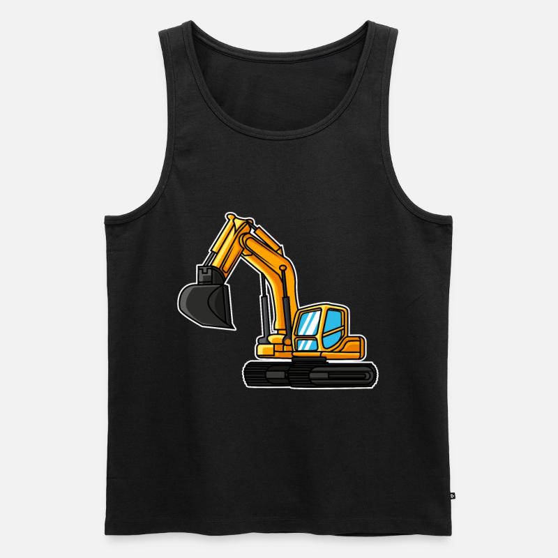 Bagger Geschenkidee Kind Baggerfahrer Baustelle - Männer Premium Bio Tank Top - Schwarz