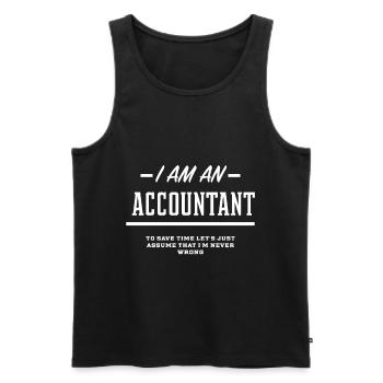 Je suis comptable - Cadeau d'emploi comptable drôle - Débardeur bio Premium Homme - noir - Devant - AI Model Male 178 light (178cm)