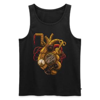 Steampunk Clockwork Heart Vintage Victorian - Men's Premium Organic Tank Top - black - Front - AI Model Male 178 light (178cm)