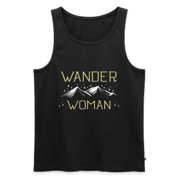 Randonneuse femmes Tshirt Randonnée Femmes - Débardeur bio Premium Homme - noir - Devant - Michal (187cm)