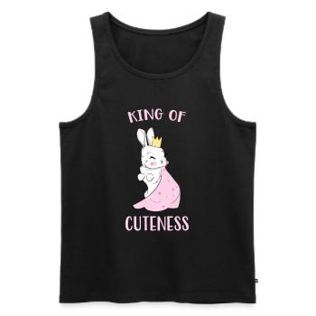 Cute funny rabbit cute animal - Men's Premium Organic Tank Top - black - Front - AI Model Male 178 light (178cm)