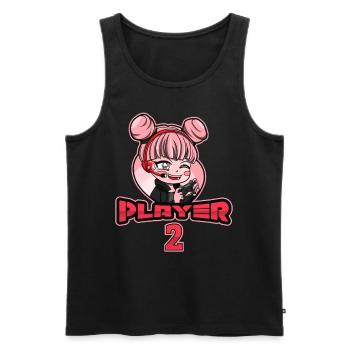 Matching Gamer Couple Player 1 Player 2 - Men's Premium Organic Tank Top - black - Front - AI Model Male 178 light (178cm)
