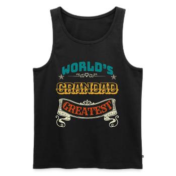 WORLDS GREATEST GRANDAD - Männer Premium Bio Tank Top - Schwarz - Vorne - AI Model Male 178 light (178cm)