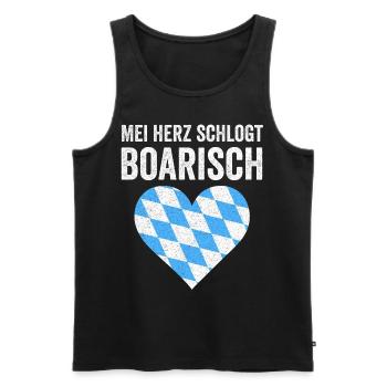 Boarisch Bayern Bayer Bayerisch Bairisch Bayrisch - Männer Premium Bio Tank Top - Schwarz - Vorne - Michal (187cm)