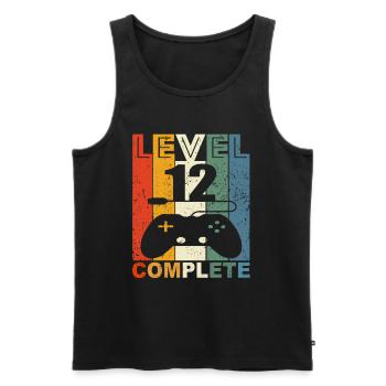 12th birthday kids gamer boy & son gift - Men's Premium Organic Tank Top - black - Front - AI Model Male 178 light (178cm)