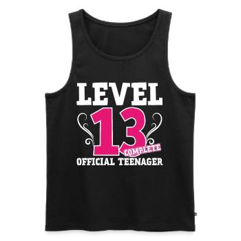 13th birthday 13 years teenager gift girl - Men's Premium Organic Tank Top - black - Front - Michal (187cm)