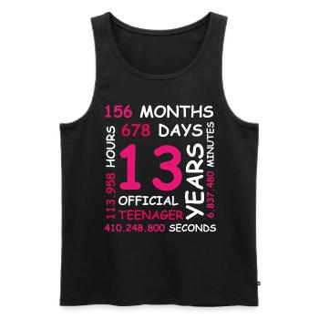 13th birthday 13 years teenager gift girl - Men's Premium Organic Tank Top - black - Front - Michal (187cm)