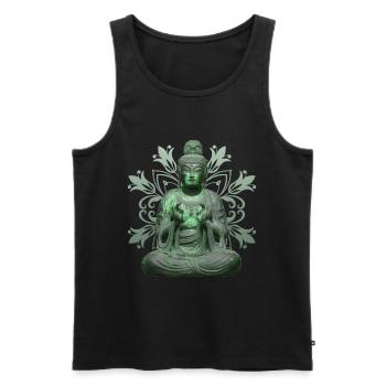 Bouddhisme Méditation Yoga Spiritualité - Débardeur bio Premium Homme - noir - Devant - Michal (187cm)
