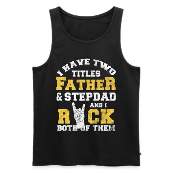 Stiefvater Papa Vater Stiefpapa Geschenk Stiefsohn - Männer Premium Bio Tank Top - Schwarz - Vorne - AI Model Male 178 light (178cm)