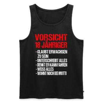 18 Jahre 18 Geburtstag Geschenk - Männer Premium Bio Tank Top - Schwarz - Vorne - AI Model Male 178 light (178cm)