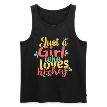 Hockey - Männer Premium Bio Tank Top - Schwarz - Vorne - Michal (187cm)