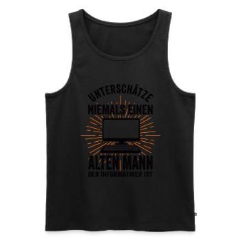 Informatiker Admin Informatik Lustige Sprüche - Männer Premium Bio Tank Top - Schwarz - Vorne - Michal (187cm)