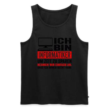 Informatiker IT Experte Informatik Informatik Lust - Männer Premium Bio Tank Top - Schwarz - Vorne - AI Model Male 178 light (178cm)